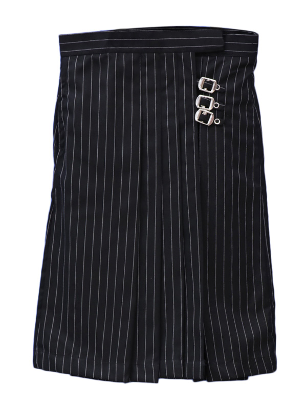 Knee Length Skirt(Black & White Stripes) For STD. XI & XII