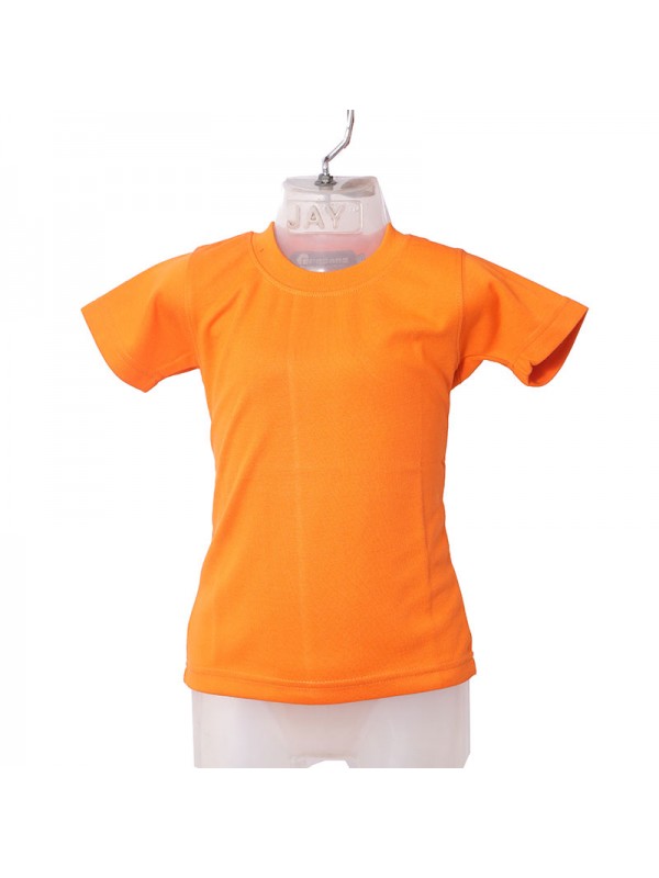 Plain Round Neck Orange T-Shirt Standard KG-II For Boys and Girls 