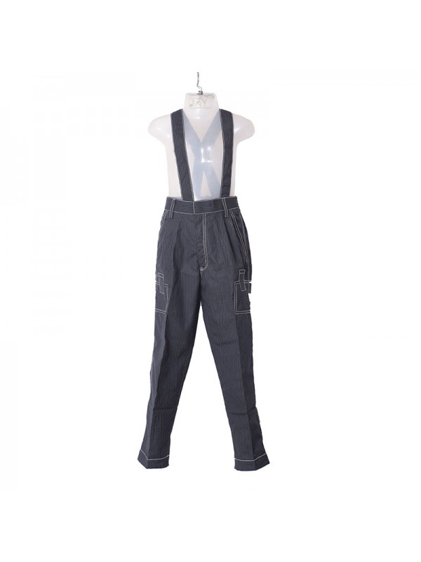 Navy Blue Stripe Full Pant with Gallies with IOS Monogram on Side