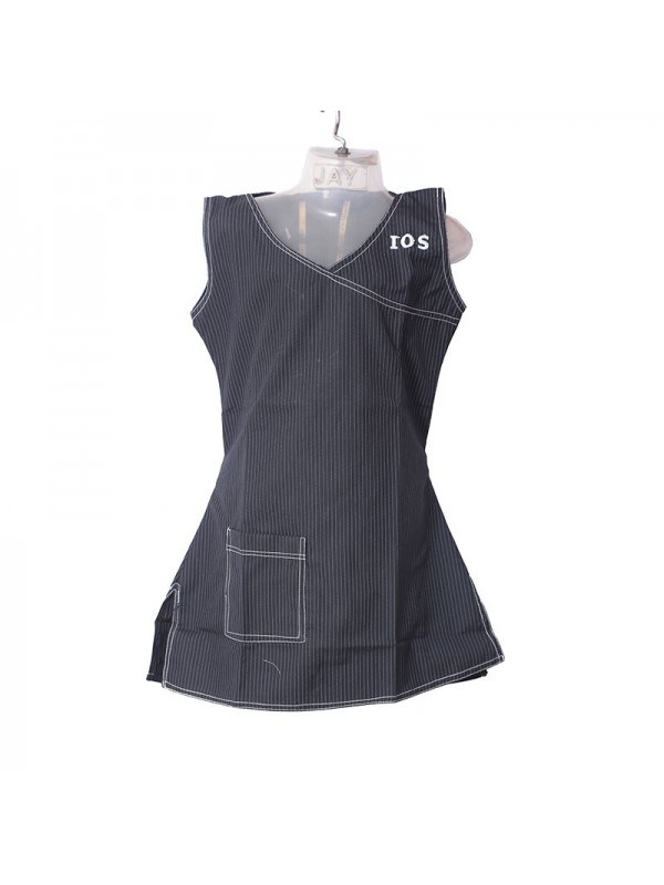 Navy Blue Stripe A-Line Frock with School Monogram 