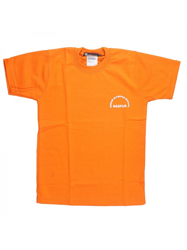 Plain Round Neck Orange T-Shirt for KG-1 