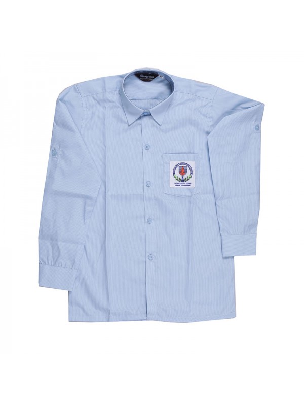 Sky Blue Stripe Shirt Full Sleeves with monogram Standard V Onwards