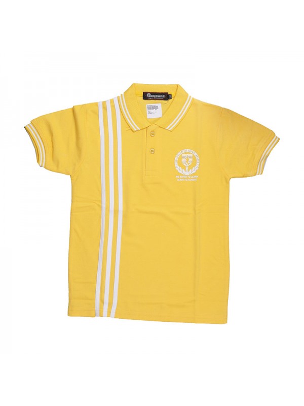 Yellow T-Shirt with White Stripe with Monogram Standard I Onwards for Sports 