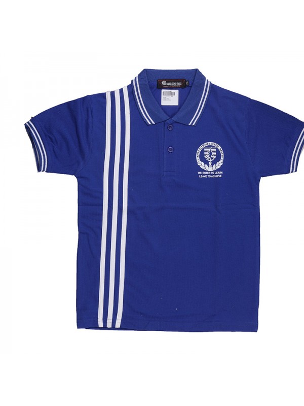 Royal Blue T-Shirt with White Stripe with Monogram Standard I Onwards for Sports 