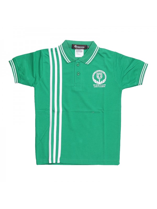 Green T-Shirt with White Stripe with Monogram Standard I Onwards for Sports 