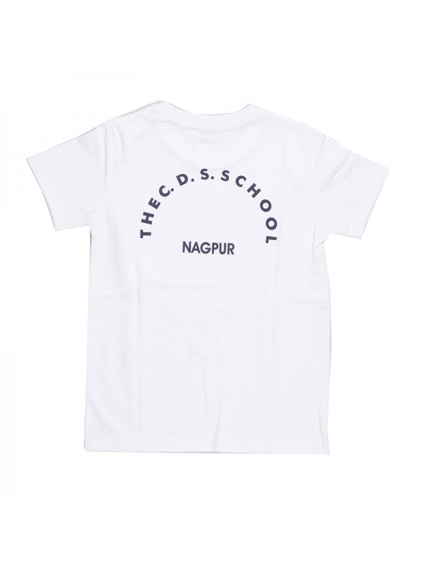 White Round neck T-Shirt with CDS monogram