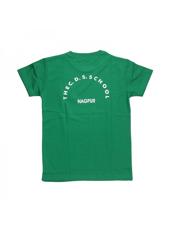 Round Neck Green Coloured T-Shirt with CDS Monogram 