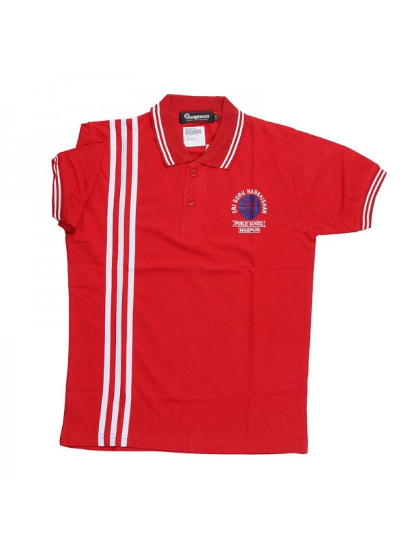 Red Coloured T-Shirt as per Pattern with School Monogram 