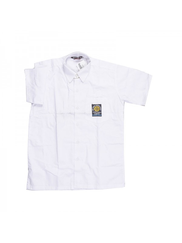 Plain White Half Sleeves Shirt with School Monogram  House Wise 