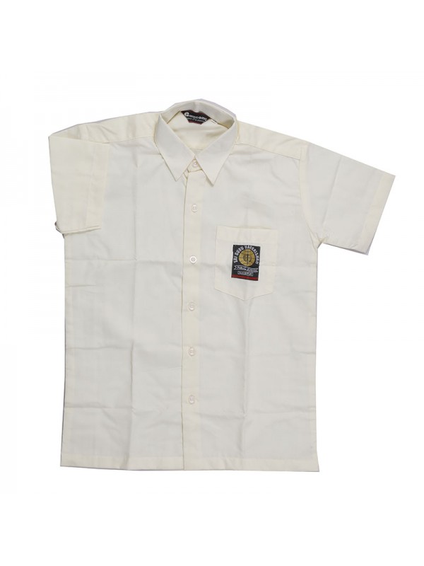 Cream Half Sleeves Shirt with School Monogram House wise