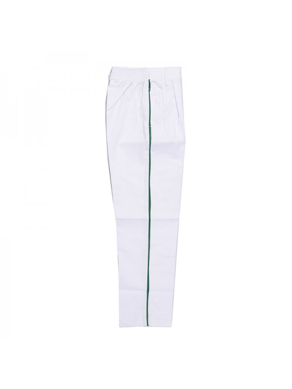 White Full Pant With House Colour Piping