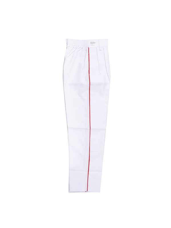 White Full Pant With House Colour Piping