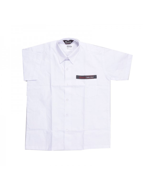 Plain White Half Sleeves Shirt with School Monogram House Wise