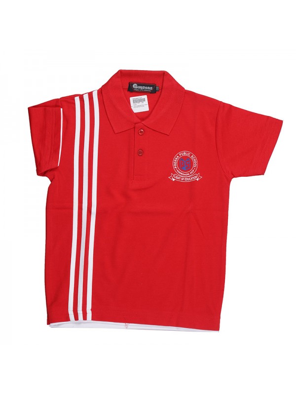 Red Colured T-Shirt as per Pattern with School Monogram 