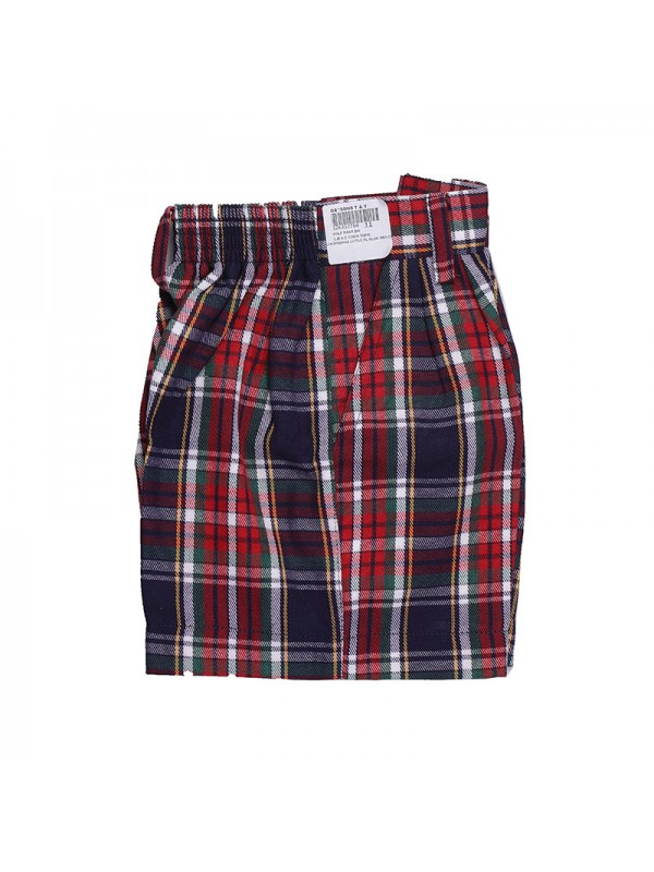 Red Checks Half Pant with Back Elastic 