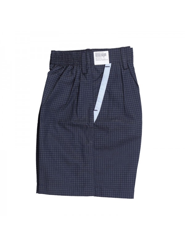 Navy Blue Half Pant with Sky Blue Piping on Pocket 