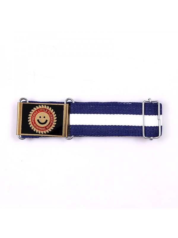 Belt- Navy Blue with White Stripe with School Monogram 