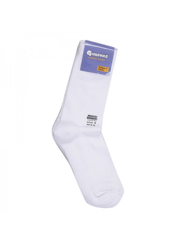 Plain White Cotton Lyra Socks 