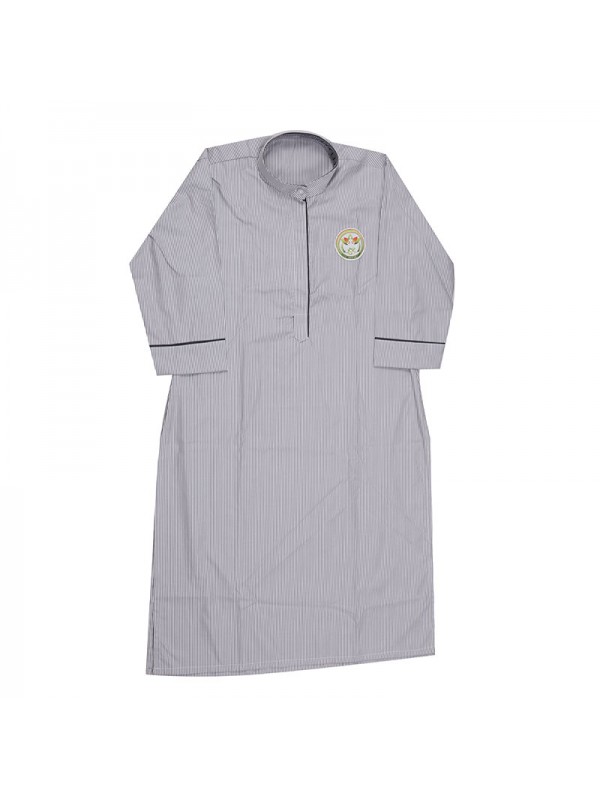 Grey Stripe 3/4th Sleeves Kurti with College Monogram 