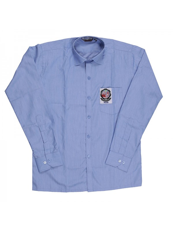 Sky Blue Full Sleeves Shirt With College Monogram 